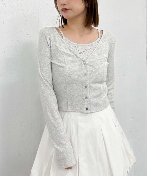 archives（アルシーヴ）の「花柄アメスリカットアンサンブル（アンサンブル・レディース・オフホワイト/グレー/ブルー/ネイビー・MEDIUM）」の7枚目の写真