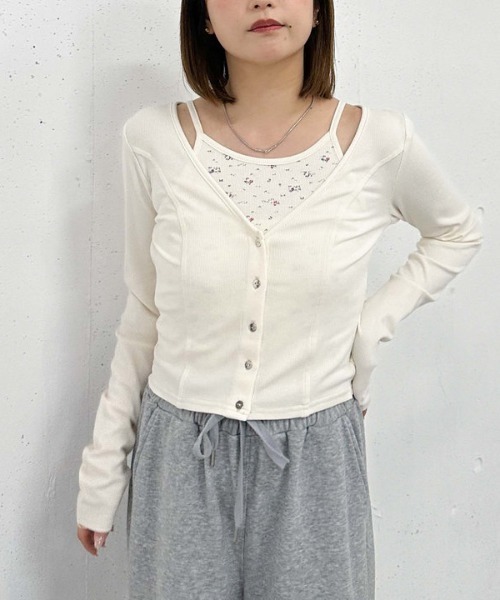 archives（アルシーヴ）の「花柄アメスリカットアンサンブル（アンサンブル・レディース・オフホワイト/グレー/ブルー/ネイビー・MEDIUM）」の11枚目の写真