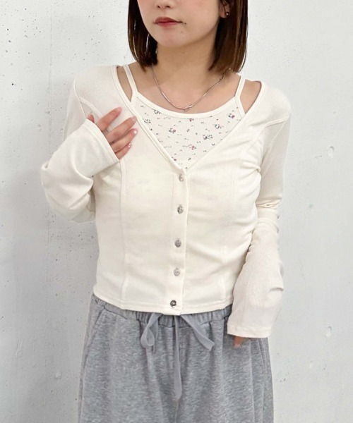 archives（アルシーヴ）の「花柄アメスリカットアンサンブル（アンサンブル・レディース・オフホワイト/グレー/ブルー/ネイビー・MEDIUM）」の12枚目の写真