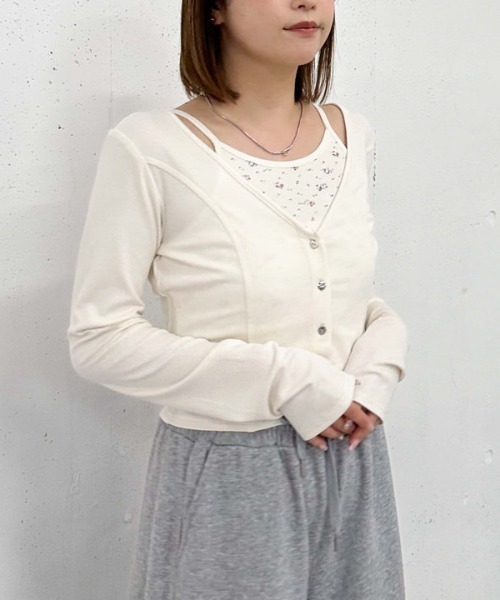 archives（アルシーヴ）の「花柄アメスリカットアンサンブル（アンサンブル・レディース・オフホワイト/グレー/ブルー/ネイビー・MEDIUM）」の13枚目の写真