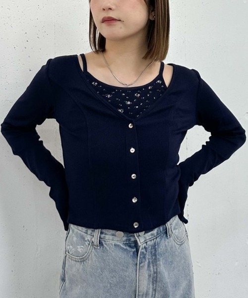 archives（アルシーヴ）の「花柄アメスリカットアンサンブル（アンサンブル・レディース・オフホワイト/グレー/ブルー/ネイビー・MEDIUM）」の17枚目の写真