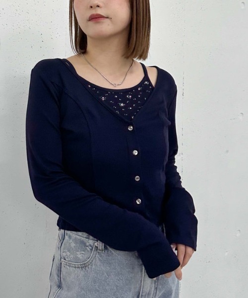 archives（アルシーヴ）の「花柄アメスリカットアンサンブル（アンサンブル・レディース・オフホワイト/グレー/ブルー/ネイビー・MEDIUM）」の18枚目の写真