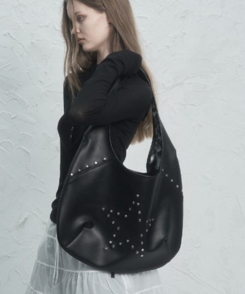 大容量バッグ 韓国 スター 星 バッグ [SETUP-EXE] STAR HOBO BAG セール】マルチポケット チェーン ベルト ショルダーバッグ y2k