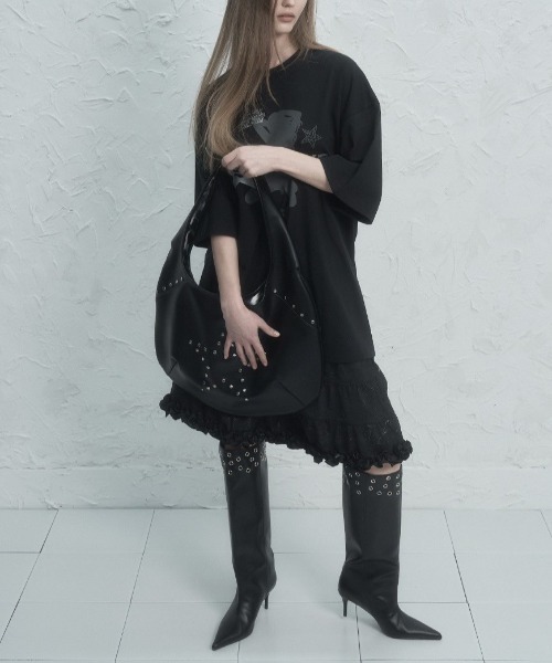 大容量バッグ 韓国 スター 星 バッグ [SETUP-EXE] STAR HOBO BAG SETUPEXE トートバッグ 「SETUP‐EXE」STAR HOBO BAG レディース