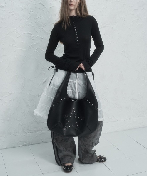 大容量バッグ 韓国 スター 星 バッグ [SETUP-EXE] STAR HOBO BAG SETUPEXE トートバッグ 「SETUP‐EXE」STAR HOBO BAG レディース