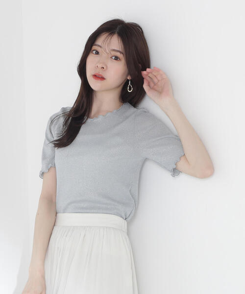 PROPORTION BODY DRESSING（プロポーションボディドレッシング）の「ラメリブカットソー / 1215160601（Tシャツ/カットソー・レディース・ブラック/ライトグリーン/シルバー/ピンク・MEDIUM/SMALL）」の17枚目の写真