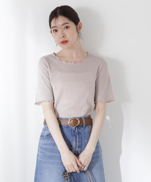 PROPORTION BODY DRESSING（プロポーションボディドレッシング）の「ラメリブカットソー / 1215160601（Tシャツ/カットソー・レディース・ブラック/ライトグリーン/シルバー/ピンク・MEDIUM/SMALL）」の4枚目の写真