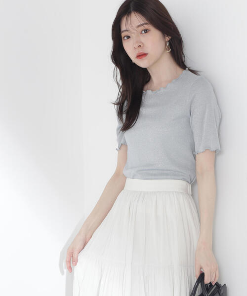 PROPORTION BODY DRESSING（プロポーションボディドレッシング）の「ラメリブカットソー / 1215160601（Tシャツ/カットソー・レディース・ブラック/ライトグリーン/シルバー/ピンク・MEDIUM/SMALL）」の3枚目の写真