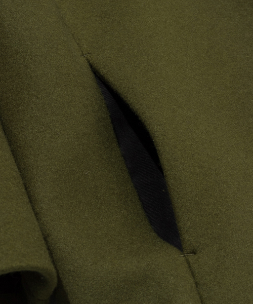 KURO（クロ）の「KURO クロ / SUPER100’メルトンウールステンカラーコート（ステンカラーコート・メンズ・ブラック/オリーブ/グレー・SMALL/MEDIUM/0/1/2）」の19枚目の写真