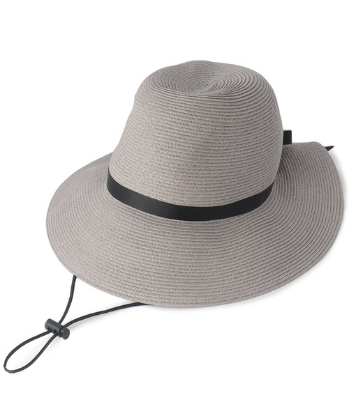 SHOO・LA・RUE(シューラルー)の「【UV】リボン付きブレードキャペリンハット【サイズ調整/あご紐付き】(ハット・レディース・ブラック/ライトベージュ/グレー/キャメル・00)」の2枚目の写真