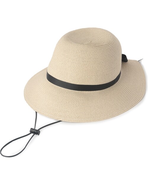 SHOO・LA・RUE(シューラルー)の「【UV】リボン付きブレードキャペリンハット【サイズ調整/あご紐付き】(ハット・レディース・ブラック/ライトベージュ/グレー/キャメル・00)」の5枚目の写真