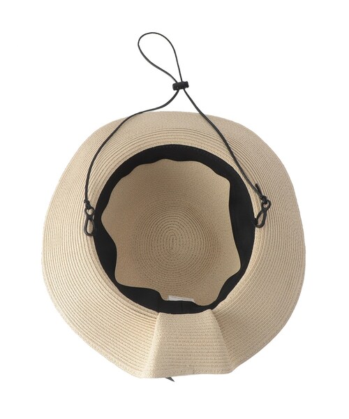 SHOO・LA・RUE(シューラルー)の「【UV】リボン付きブレードキャペリンハット【サイズ調整/あご紐付き】(ハット・レディース・ブラック/ライトベージュ/グレー/キャメル・00)」の8枚目の写真