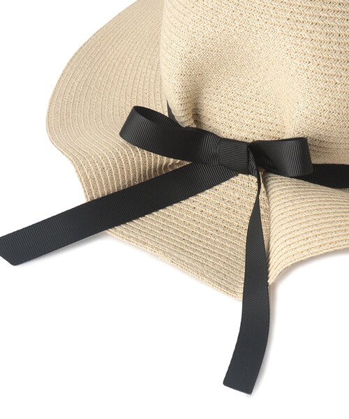 SHOO・LA・RUE(シューラルー)の「【UV】リボン付きブレードキャペリンハット【サイズ調整/あご紐付き】(ハット・レディース・ブラック/ライトベージュ/グレー/キャメル・00)」の9枚目の写真
