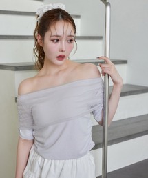 one after another NICE CLAUP | チュールオフショルトップス(Tシャツ/カットソー)