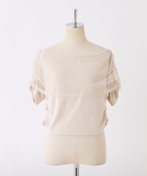 one after another NICE CLAUP(ワンアフターアナザーナイスクラップ)の「チュールオフショルトップス(Tシャツ/カットソー・レディース・オフホワイト/モカ/ベージュ/グレー・FREE)」の14枚目の写真