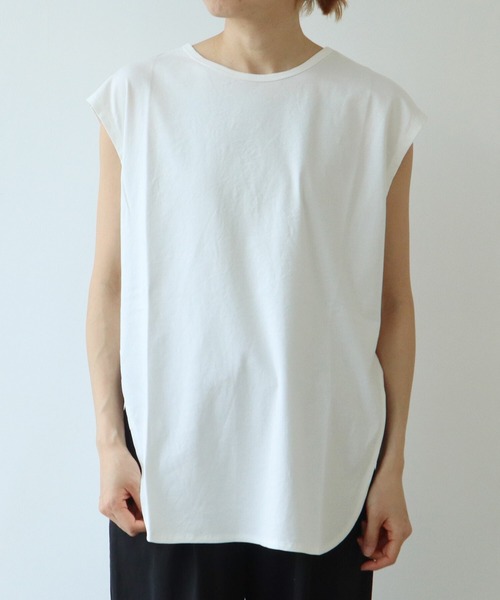 △80/- スムース水起毛 フレンチスリーブプルオーバー（Tシャツ