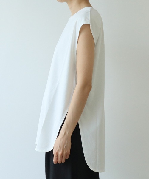 △80/- スムース水起毛 フレンチスリーブプルオーバー（Tシャツ