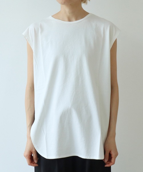 △80/- スムース水起毛 フレンチスリーブプルオーバー（Tシャツ