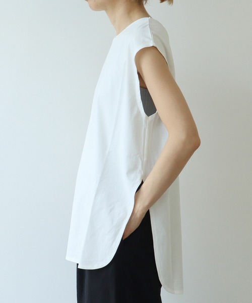 yuni(ユニ )の「80/- スムース水起毛 フレンチスリーブプルオーバー(Tシャツ/カットソー・レディース・ホワイト/ブラウン/ブラック/グリーン・FREE)」の12枚目の写真