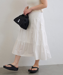 極美品✨24SS スピックアンドスパン　エアリーティアードスカート　24 美品】スピックアンドスパン 24SS ボイルティアードスカート M