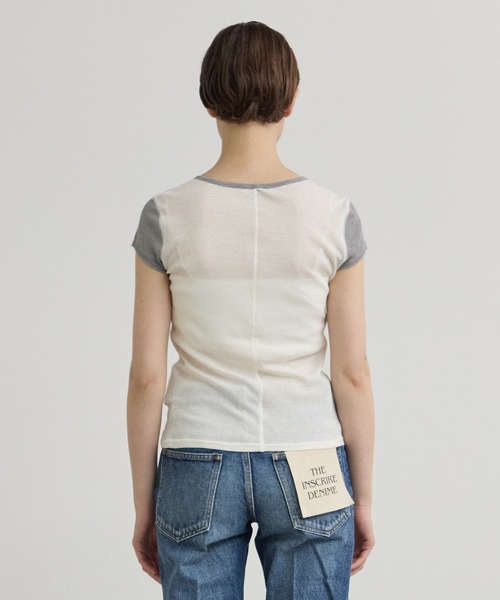INSCRIRE/アンスクリア】Natural Mix Rib S/S Henry/ナチュラル