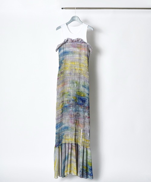 RUMCHE(ラムシェ)の「"SEIUN" Shirring Dress / "SEIUN"シャーリングドレス(ワンピース・レディース・ブルー系その他・FREE)」の2枚目の写真