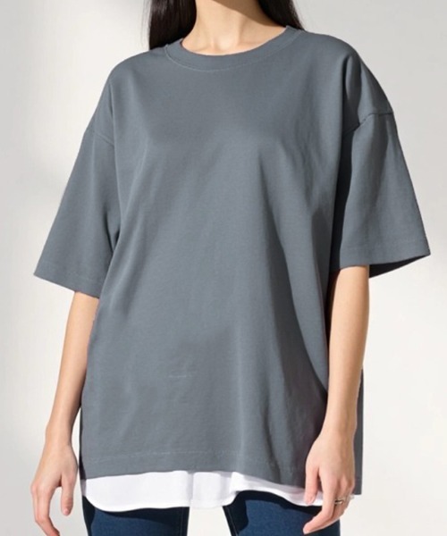 aquagarage(アクアガレージ)の「接触冷感オーバーサイズTシャツ(Tシャツ/カットソー・レディース・ブラック/オフホワイト/チャコール・FREE)」の3枚目の写真