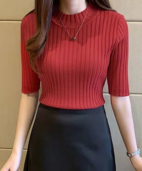 Beststore(ベストストア)の「ハイネック サマーニット(ニット/セーター・レディース・ブラック/ブルー/イエロー/ホワイト/レッド/グリーン・FREE)」の6枚目の写真