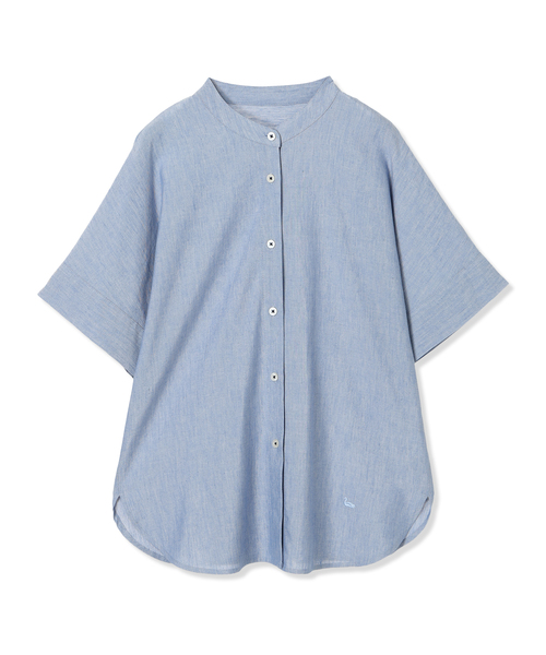DECOY SINCE 1981（デコイシンスイチキュウハチイチ）の「【シワになりにくい】バンドカラーリネンブラウス（シャツ/ブラウス・レディース・サックスブルー/ブルー・9号/11号/13号）」の16枚目の写真