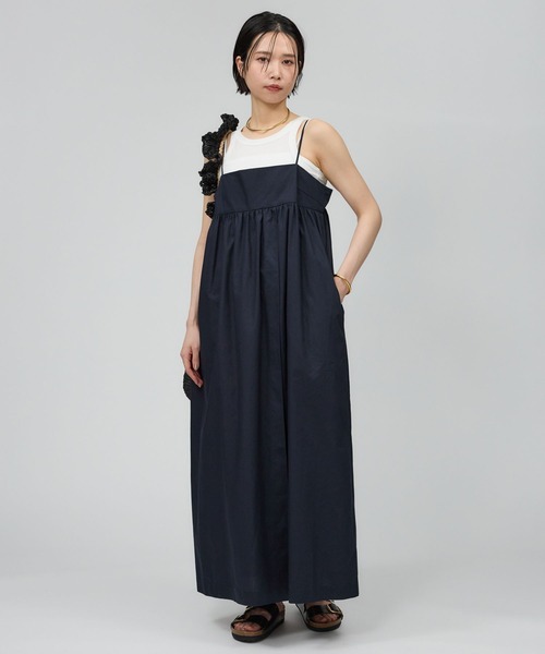 BABYLONE（バビロン）の「コットンブロードキャミワンピース（ワンピース・レディース・ダークブルー/ベージュ/ピンク・フリー）」の3枚目の写真