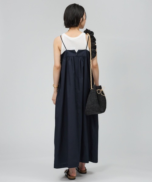 BABYLONE（バビロン）の「コットンブロードキャミワンピース（ワンピース・レディース・ダークブルー/ベージュ/ピンク・フリー）」の4枚目の写真