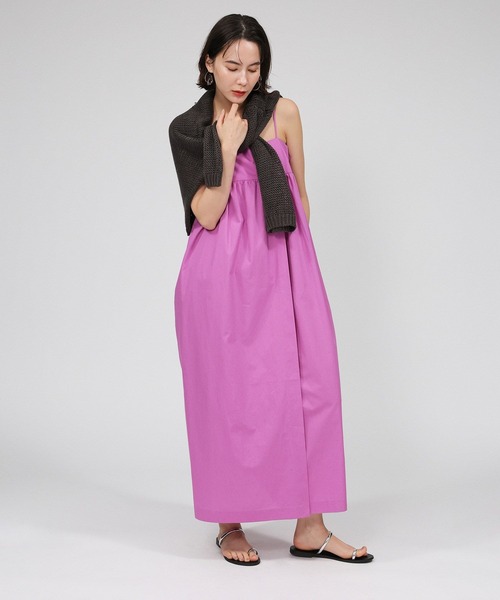 BABYLONE（バビロン）の「コットンブロードキャミワンピース（ワンピース・レディース・ダークブルー/ベージュ/ピンク・フリー）」の16枚目の写真