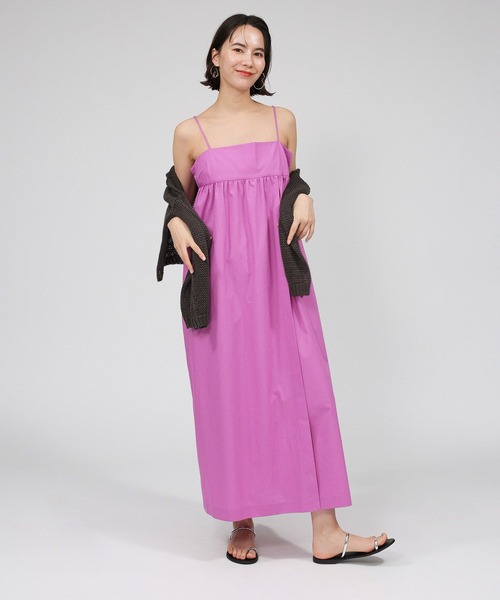 BABYLONE（バビロン）の「コットンブロードキャミワンピース（ワンピース・レディース・ダークブルー/ベージュ/ピンク・フリー）」の18枚目の写真