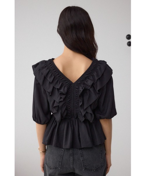 EVA MANN ダブルラッフルショルダーブラウス 8.27(fri)配信 INSTA LIVE アーカイブ -EVA MANN 22SS予約会-｜THIRD