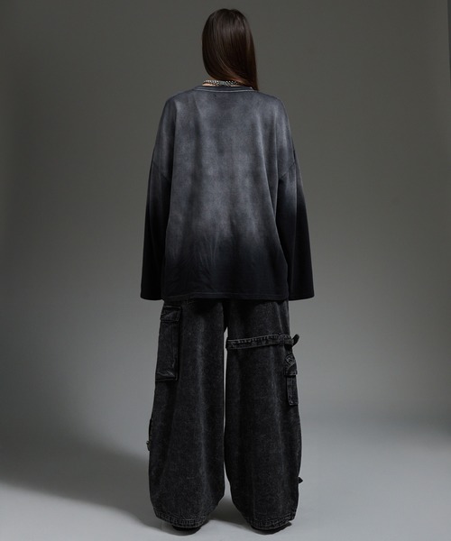 cussil（クシル）の「【cussil/クシル】【12oz】 ルーズシルエットアシンメトリーサスペンダーカーゴデニムパンツ（デニムパンツ・メンズ・ブラック・L/M/S）」の18枚目の写真