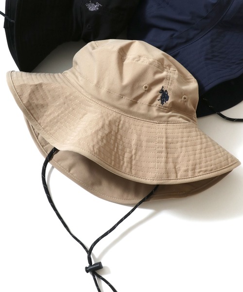 U.S. POLO ASSN.(ユーエスポロアッスン)の「U.S. POLO ASSN./ユーエスポロアッスン UVカット サンシェード付 ロゴ ワンポイント刺繍 アドベンチャーハット/サファリハット/バケットハット/レディース メンズ(ハット・メンズ・ネイビー/ベージュ/ブラック・FREE)」の3枚目の写真