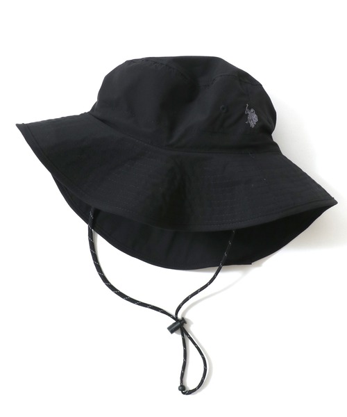 U.S. POLO ASSN.(ユーエスポロアッスン)の「U.S. POLO ASSN./ユーエスポロアッスン UVカット サンシェード付 ロゴ ワンポイント刺繍 アドベンチャーハット/サファリハット/バケットハット/レディース メンズ(ハット・メンズ・ネイビー/ベージュ/ブラック・FREE)」の4枚目の写真