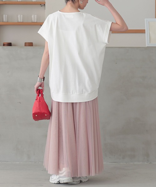 n'OrLABEL(ノアールレーベル)の「【汗じみ防止】裾タックカットソー(Tシャツ/カットソー・レディース・グリーン/ブルー/オフホワイト/杢グレー/ブラック・2/1)」の22枚目の写真
