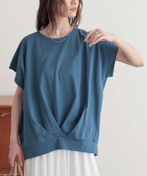 n'OrLABEL(ノアールレーベル)の「【汗じみ防止】裾タックカットソー(Tシャツ/カットソー・レディース・グリーン/ブルー/オフホワイト/杢グレー/ブラック・2/1)」の19枚目の写真