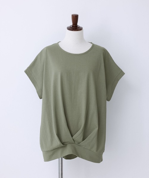 n'OrLABEL(ノアールレーベル)の「【汗じみ防止】裾タックカットソー(Tシャツ/カットソー・レディース・グリーン/ブルー/オフホワイト/杢グレー/ブラック・2/1)」の6枚目の写真