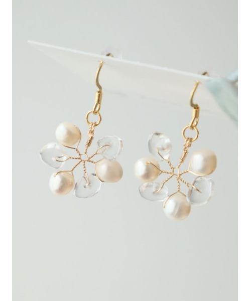 tone(トーン)の「【mio ritomo】淡水パール×天然石 ホイールピアス(MA)(ピアス(両耳用)・レディース・ゴールド/シルバー・FREE)」の4枚目の写真