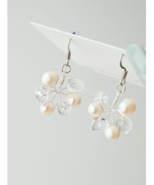 tone(トーン)の「【mio ritomo】淡水パール×天然石 ホイールピアス(MA)(ピアス(両耳用)・レディース・ゴールド/シルバー・FREE)」の5枚目の写真