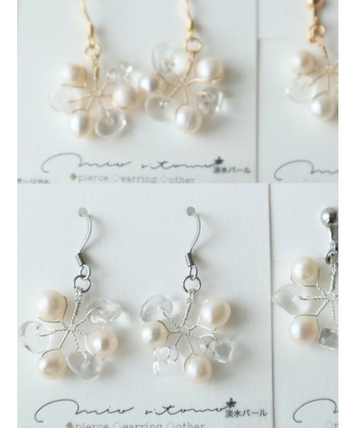 tone(トーン)の「【mio ritomo】淡水パール×天然石 ホイールピアス(MA)(ピアス(両耳用)・レディース・ゴールド/シルバー・FREE)」の12枚目の写真