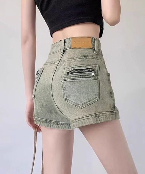 セール】ウォッシュデニムショートパンツレディース（デニムパンツ