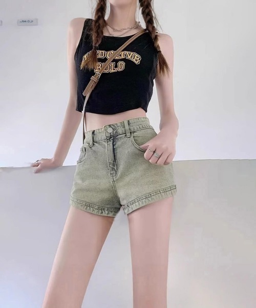 Miniministore（ミニミニストア）の「ウォッシュデニムショートパンツレディース（デニムパンツ・レディース・ブルーグレー・M/XL/S/L）」の3枚目の写真