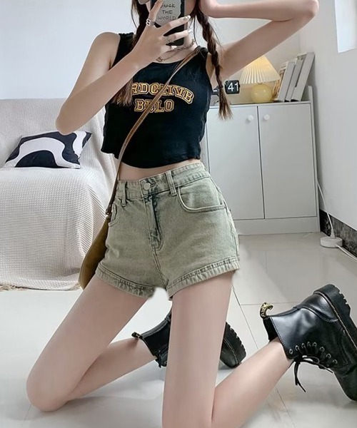 Miniministore（ミニミニストア）の「ウォッシュデニムショートパンツレディース（デニムパンツ・レディース・ブルーグレー・M/XL/S/L）」の6枚目の写真
