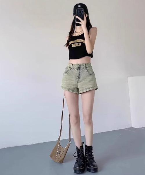 Miniministore（ミニミニストア）の「ウォッシュデニムショートパンツレディース（デニムパンツ・レディース・ブルーグレー・M/XL/S/L）」の8枚目の写真