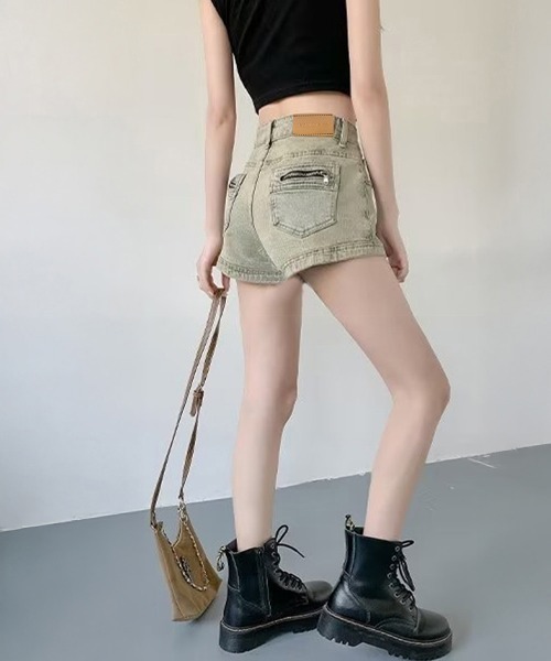 Miniministore（ミニミニストア）の「ウォッシュデニムショートパンツレディース（デニムパンツ・レディース・ブルーグレー・M/XL/S/L）」の9枚目の写真