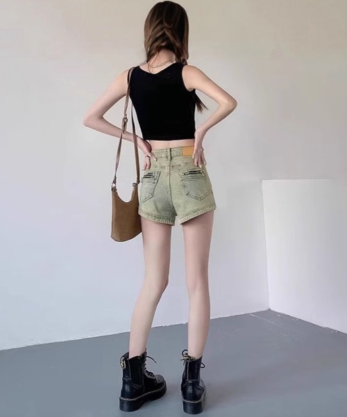 Miniministore（ミニミニストア）の「ウォッシュデニムショートパンツレディース（デニムパンツ・レディース・ブルーグレー・M/XL/S/L）」の10枚目の写真