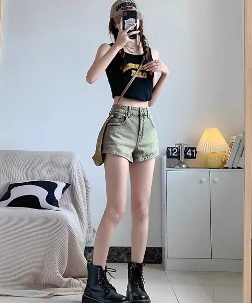 Miniministore（ミニミニストア）の「ウォッシュデニムショートパンツレディース（デニムパンツ・レディース・ブルーグレー・M/XL/S/L）」の12枚目の写真